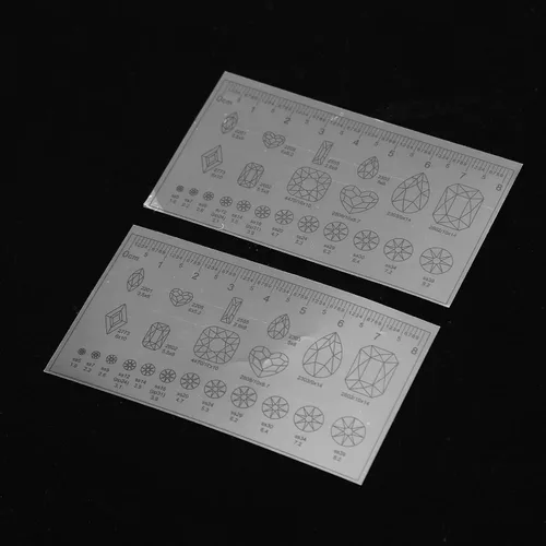 Miniatura 3 de Regla de medición de uñas, 10 piezas, ultra fina, flexible, material de PVC, 0.5 in de longitud