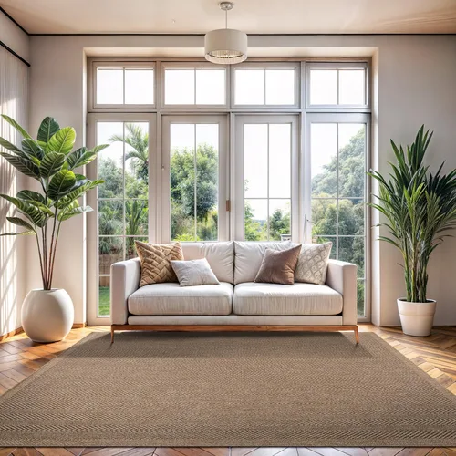 Miniatura 38 de CAMILSON Easy Alfombra de yute, 2 x 3 pulgadas, interiores y exteriores, fibra gris oscuro, para sala de estar, patio y cocina, diseño tejido
