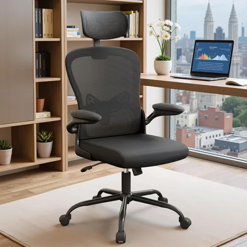Miniatura 2 de Furmax Silla de oficina ergonómica ejecutiva con respaldo alto para computadora con reposacabezas 3D, reposabrazos de apoyo lumbar ajustables