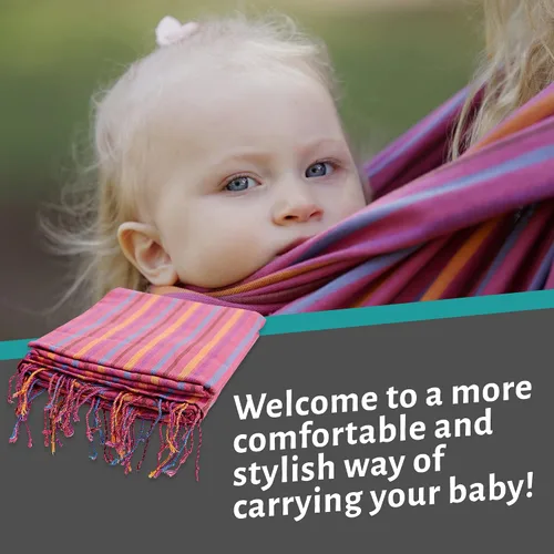 Miniatura 5 de tela Wrap Baby Carrier para bebés y niños Arco iris de verano