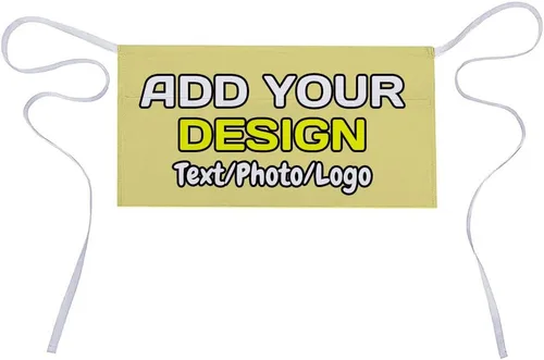 Miniatura 22 de Delantal de cintura personalizado con 3 bolsillos para añadir foto, texto, logotipo, nombre, camarera