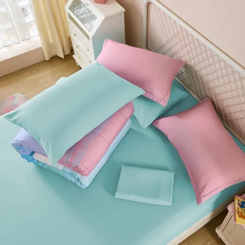 Miniatura 42 de Dinjoy Juego de edredón para niñas, tamaño individual, colorido, azul, rosa, morado, arcoíris, juego de ropa de cama de 6 piezas en una bolsa