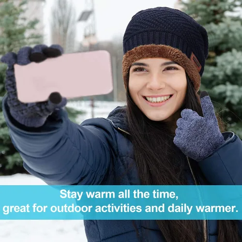 Miniatura 6 de Conjunto de guantes de invierno con forro polar para hombre y mujer