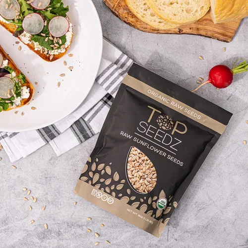 Miniatura 6 de Top Seedz Semillas de girasol crudas orgánicas certificadas por la USDA, frescas y sin sal, sin cáscara, sin gluten, sin nueces, veganas, kosher