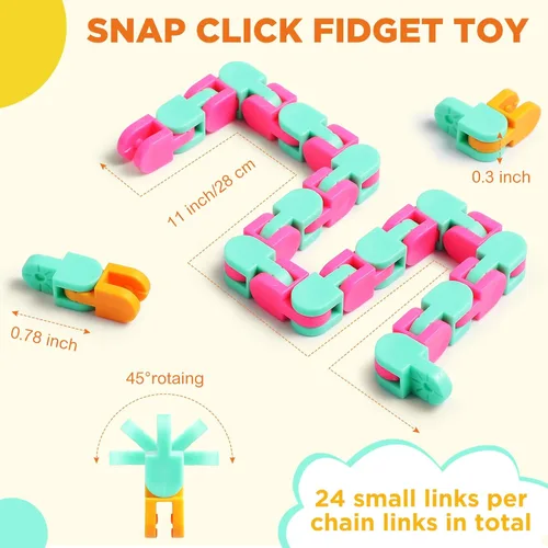 Miniatura 3 de Sotiff 60 Piezas Juguete Fidget Pista Loca Juguetes Fidget Wacky Tracks Serpiente Colorida Juguetes Regalos para Niños Adultos Autismo Alivio