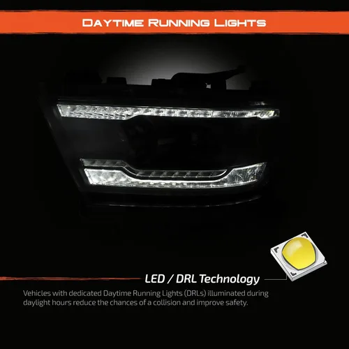Miniatura 3 de AKKON - Compatible con Dodge RAM 1500 modelo halógeno 2019-2024 con proyector dual actualizado + faros de barra de luz secuencial LED completo