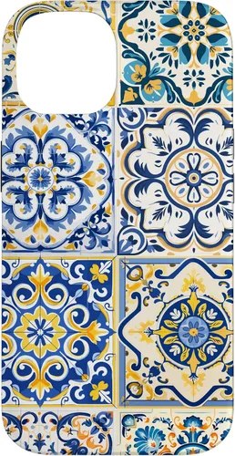 Miniatura 4 de iPhone 13 Patrón de azulejos mediterráneos sicilianos con estuche estético Maiólica