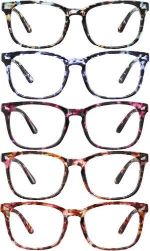 Miniatura 7 de 5 Pack Reading Glasses for Women Men, Blue Light Blocking Computer Readers UV Glare Varios