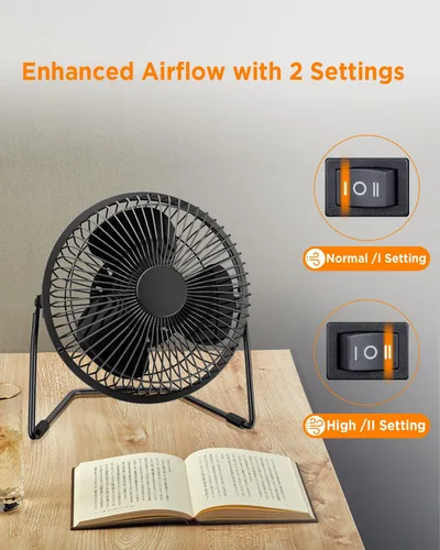 Miniatura 9 de EasyAcc Ventilador de escritorio USB de 5 pulgadas, pequeño ventilador de escritorio USB