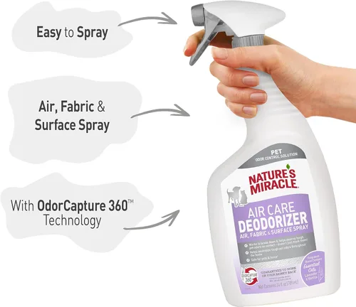 Miniatura 5 de Nature's Miracle Air Care - Desodorizador de aire, tela y superficie, aroma a lavanda y vainilla, 24 onzas, eliminador de olores de mascotas