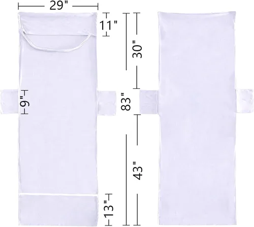 Miniatura 4 de Muka Funda de microfibra para silla de playa y piscina, bolsillo práctico, 29 x 83 pulgadas, color blanco