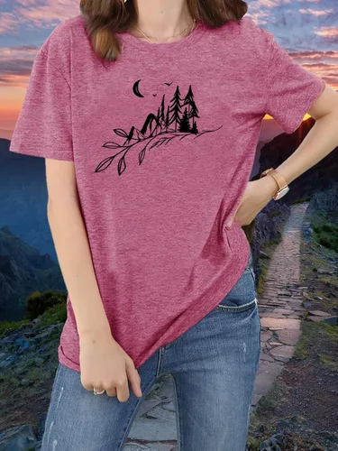Miniatura 83 de Camisetas sin mangas de senderismo y montaña para mujer, divertidas camisetas de entrenamiento con gráficos de pino y amanecer, camisetas de verano