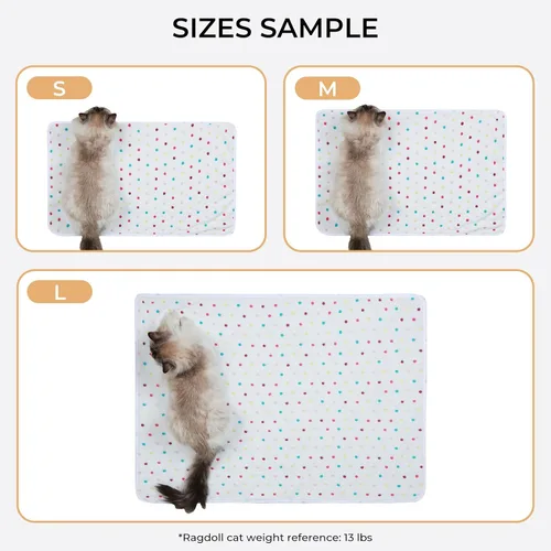 Miniatura 3 de 1 paquete de 3 mantas súper suaves con patrón de puntos para mascotas, manta de franela para perro, cachorro, gato, beige, marrón/rosa, talla S
