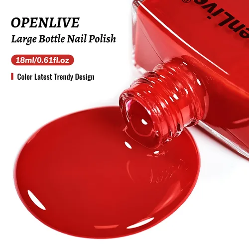 Miniatura 7 de OpenLive 18ml Esmalte de uñas rojo de gran volumen de secado rápido, esmalte de uñas de secado rápido y de larga duración para arte de uñas DIY