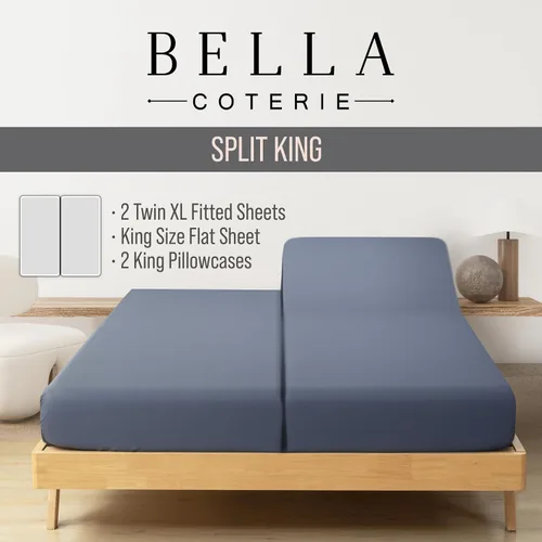 Miniatura 2 de Bella Coterie - Juego de sábanas de lujo de viscosa de bambú para cama tamaño split king 2 sábanas ajustadas para camas Sleep Number y ajustables
