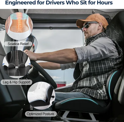 Miniatura 2 de Cojín de asiento para silla de oficina y automóvil, cojines de asiento ergonómicos en forma de L, cojín ortopédico de espuma viscoelástica con hueco