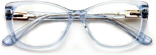 Miniatura 9 de Gafas de lectura de acetato de alta calidad para mujer, lentes de ojo de gato, divertidos lectores de lentes transparentes, acento de metal dorado