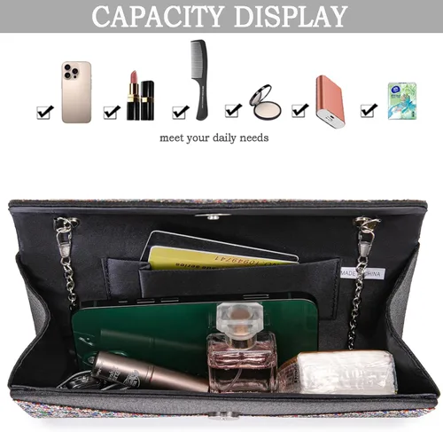 Miniatura 3 de Bolsos de noche para mujer, sobre de embrague, bolsos cruzados para mujer, bolsa de boda con diamantes de imitación, bolsa de hombro para mujer