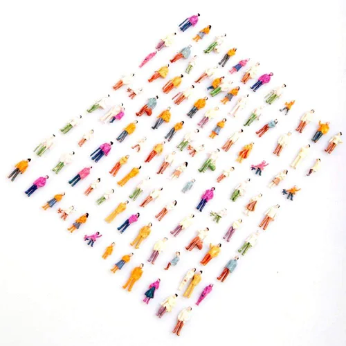 Miniatura 2 de Juego de 100 piezas de figuras de plástico pintadas mixtas a escala 1:100 HO