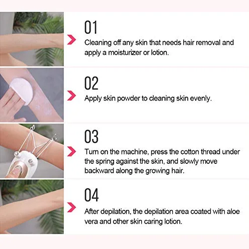 Miniatura 5 de Removedor eléctrico de pelo, depiladora de belleza para mujer, depiladora de algodón para enhebrar, afeitadora de pelo, cara, dispositivo delicado