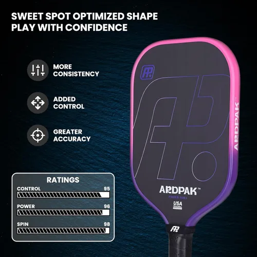 Miniatura 6 de Pickleball Paddle, T700 Carbon Fiber Abrasion-Resistant Surface, 16MM Polypropylene Honeycomb core, USAPA Approved, High Grit,The Pickleball Paddle