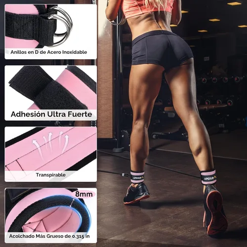 Miniatura 3 de APEXUP Correa de tobillo para máquina de cable, bandas de resistencia de tobillo, correas de tobillo de patada hacia atrás con cable para gimnasio