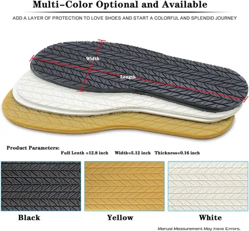 Miniatura 2 de Material de reparación de la parte inferior del zapato de repuesto de goma antideslizante, negro, 12.8 x 5.11 pulgadas