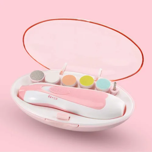 Miniatura 2 de Lima de uñas para bebé con luz LED, kit de cortaúñas eléctrico seguro para recién nacidos, niños pequeños, dedos de los pies y uñas, esmalte