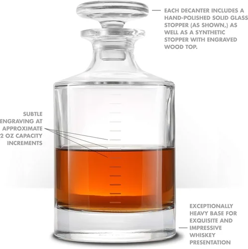 Miniatura 5 de Whisky Infinity Decanter - Botella de whisky y licor de vidrio Cairn Craft y tapón (capacidad de 1 litro con marcas de 2 onzas)