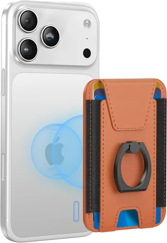 Miniatura 16 de ExtreLife Cartera Magsafe con agarre, soporte para 6 tarjetas, soporte magnético más fuerte para iPhone 17/16/15/14/13/12, cartera magnética