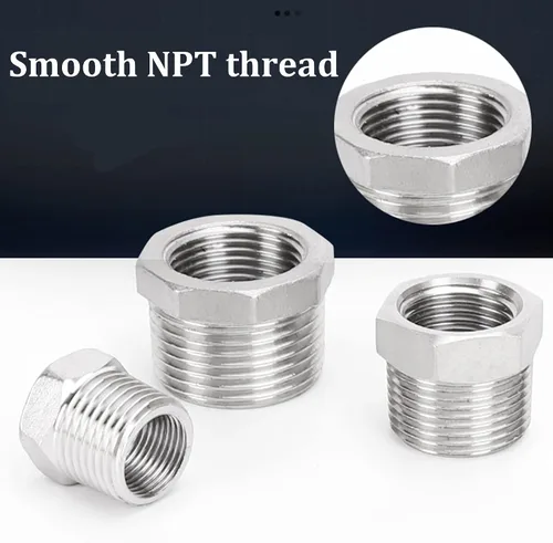 Miniatura 7 de 2 Piezas Buje Hexagonal Reductor, Acero Inoxidable 304 de 1" Macho NPT a 1/2" Hembra NPT (1"MNPT - 1/2"FNPT) Accesorio de Tubería Buje Hexagonal