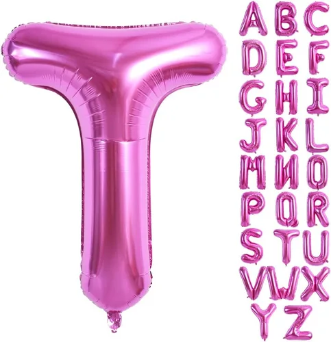 Miniatura 18 de TONIFUL Globos grandes de 40 pulgadas de color rojo rosa con letras B, globos gigantes de letras del alfabeto, globos grandes de Mylar