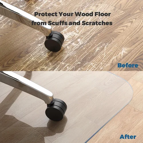 Miniatura 6 de Yecaye Tapete para silla de oficina para suelo de madera dura, 36 x 48 pulgadas, alfombrilla transparente para silla de escritorio, protector