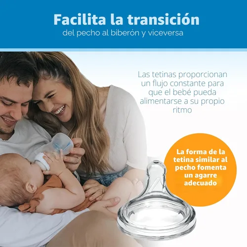 Miniatura 5 de Dr. Brown’s Natural Flow® Anti-Colic Options+™ Biberones de cuello ancho para bebés, 5 oz/150 mL, con tetina de flujo lento nivel 1, paquete de 4