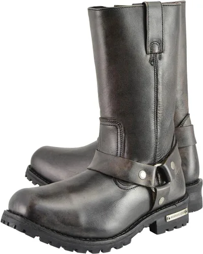 Miniatura 4 de Milwaukee Leather MBM9005 - Botas de motocicleta con arnés de punta cuadrada clásica de 11 pulgadas para hombre