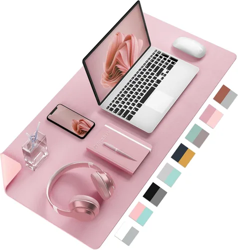 Miniatura 8 de Aothia Alfombrilla de escritorio de piel sintética de doble cara, antideslizante, grande, para mouse y escritorio para oficina, hogar, impermeable
