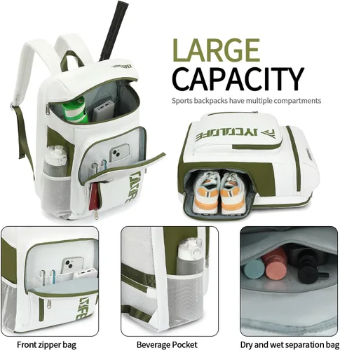 Miniatura 3 de mochila de gimnasio con compartimento para zapatos, bolsa de lucha con 4 tipos de método de espalda, impermeable para deportes, caminata y portátil