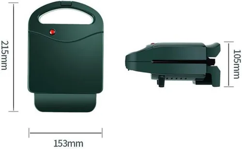 Miniatura 4 de Sandwichera, tostadora y parrilla eléctrica Panini con placa de revestimiento antiadherente para sándwiches de queso a la parrilla, fácil de Verde
