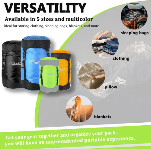 Miniatura 6 de Frelaxy - Bolsa de compresión con 40% más de almacenamiento, Saco de compresión de 11L/18L/30L/45L/52L, resistente al agua y ultra ligero para saco