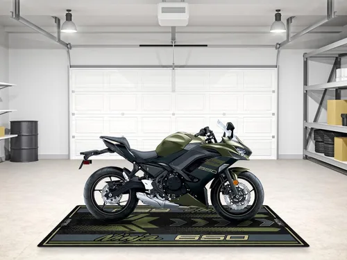 Miniatura 3 de Alfombrilla de estacionamiento para modelos de motocicleta Ninja serie 650, pantalla y alfombrilla para pozo, antideslizante, alfombra para piso