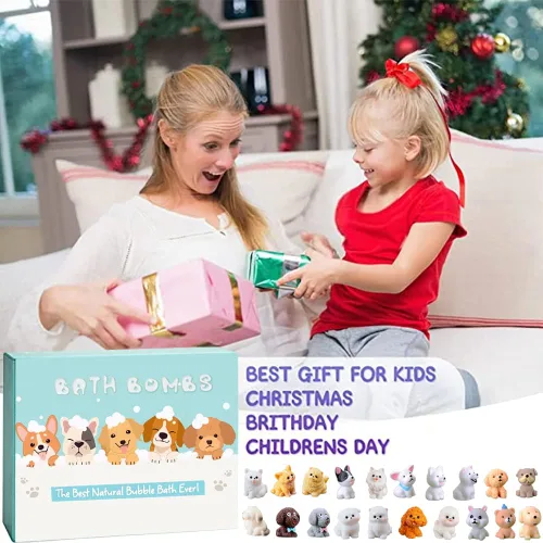 Miniatura 3 de Bombas de baño para niños con sorpresa interior para niñas, niños y bebés, paquete de 20 bombas de baño orgánicas para niños con muñecos de cachorro