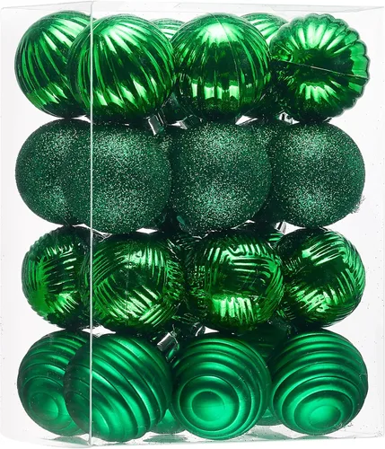 Miniatura 27 de Valery Madelyn 1.6" Adornos Pequeños de Navidad para Árbol, Juego de 24 Adornos Colgantes de Bola Negros Inastillables a Granel para Decoración