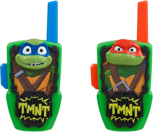Walkie Talkies de tortugas ninja mutantes adolescentes para niños, juguetes libres de estática, para interiores y exteriores, para niños (tortugas