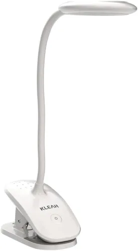 Miniatura 4 de KLEAH Luz de clip para cama y escritorio, lectura en cama, dormitorio, cuello de cisne flexible, lámpara de abrazadera recargable a pilas para Blanco