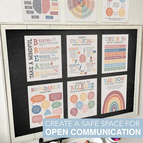 Miniatura 3 de Hadley Designs 9 pósteres de salud mental para el aula, consejero escolar, oficina, decoración de oficina, terapia de salud mental, carteles