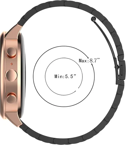 Miniatura 2 de Correa de liberación rápida compatible con SKG V7/V7 Pro Smart Watch Band para mujeres y hombres, correa de repuesto de acero inoxidable de metal Oro