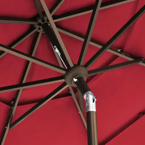 Miniatura 7 de EliteShade USA - sombrilla de 2,75 m, de 3 niveles, para patio, para mesa de exterior, con ventilación, Logo Rojo, sin decoloración durante 10 años