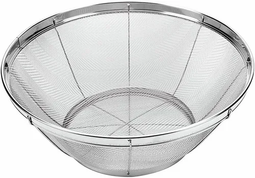Miniatura 9 de Colador de malla fina para cocina, tazón de colador de acero inoxidable para pasta, arroz, fruta, cestas de malla metálica con base de reposo