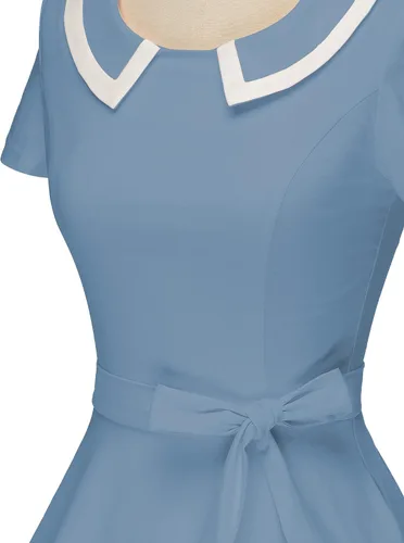 Miniatura 3 de GownTown Vestidos para mujer, estilo vintage de los años 50, vestidos elásticos con bolsillos