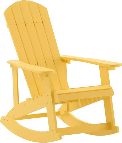 Miniatura 19 de Flash Furniture Savannah - Mecedora Adirondack de madera de poliresina, poliestireno gris para todo tipo de clima, herrajes de acero inoxidable